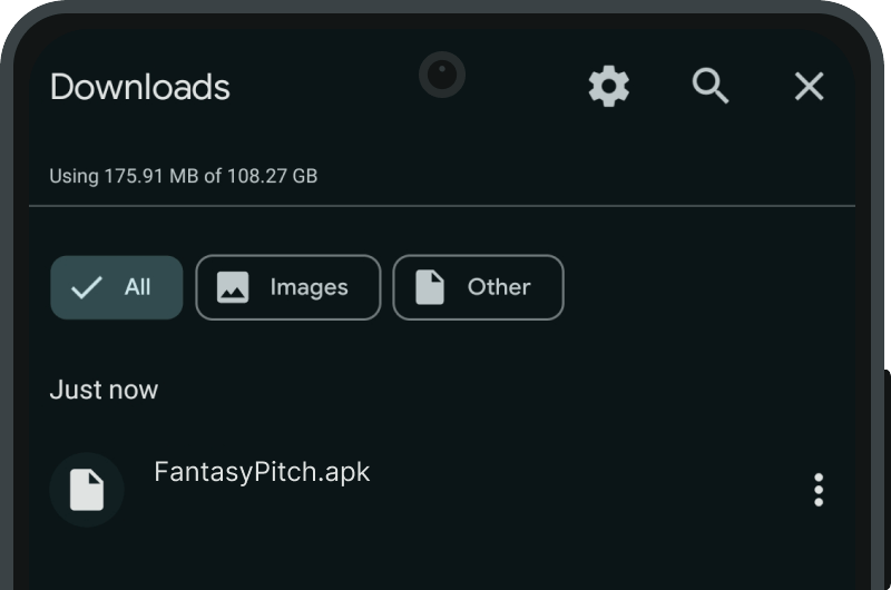 FantasyPitch apk download screen